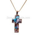 Collier pendentif en cristal de Boho Druzy de mode, croix bijoux Religous